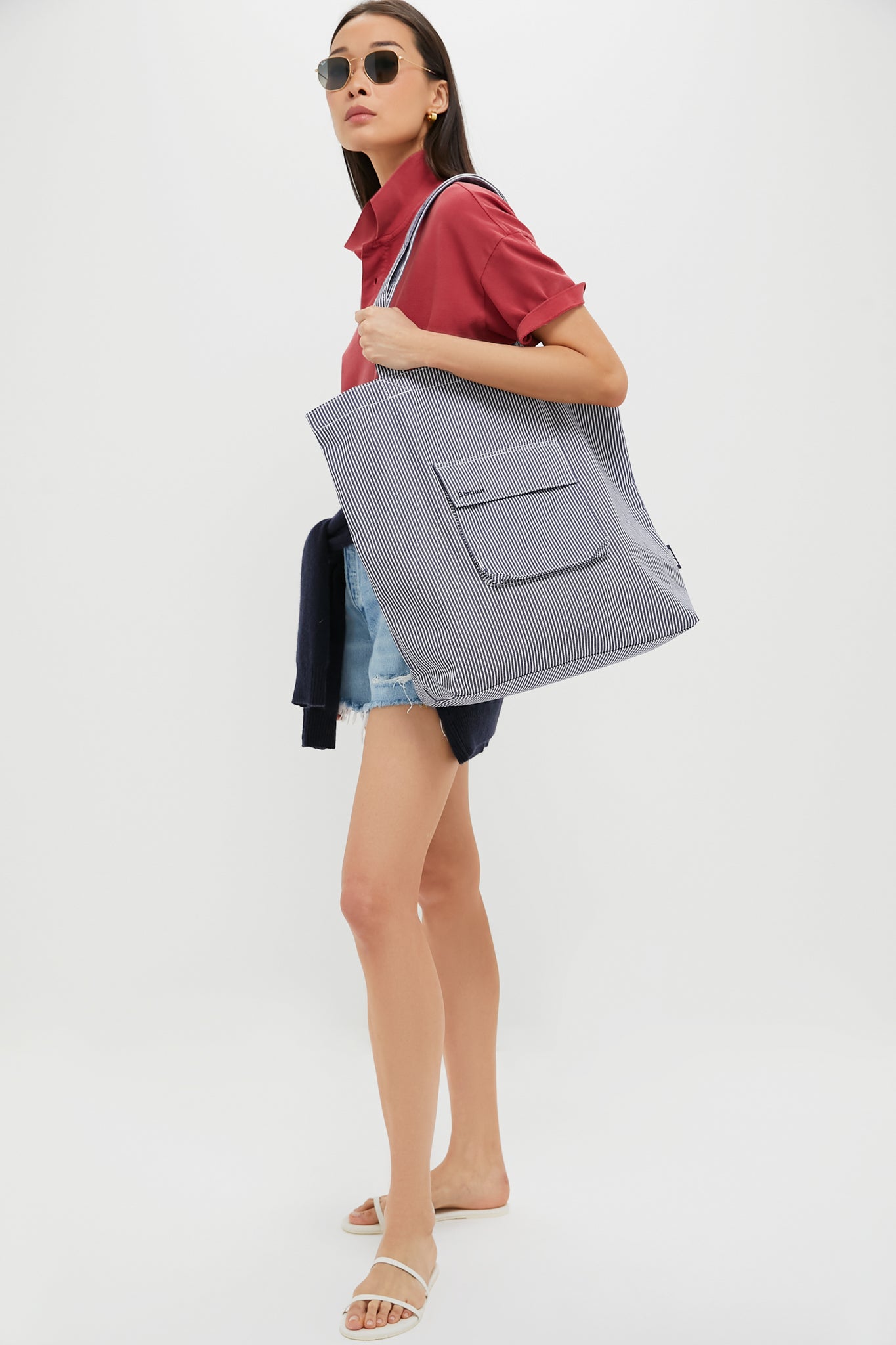 Navy and White Tynedale Tote
