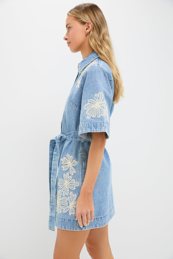 Light Wash Charlene Denim Mini Dress | Alemais Light Wash Charlene Denim Mini Dress | Alemais