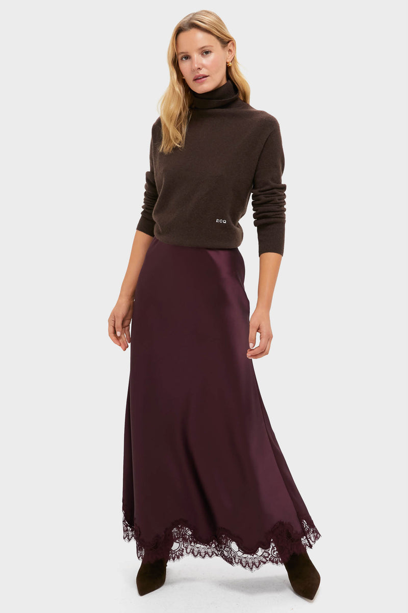 Winetasting Satin Mischa Slip Skirt