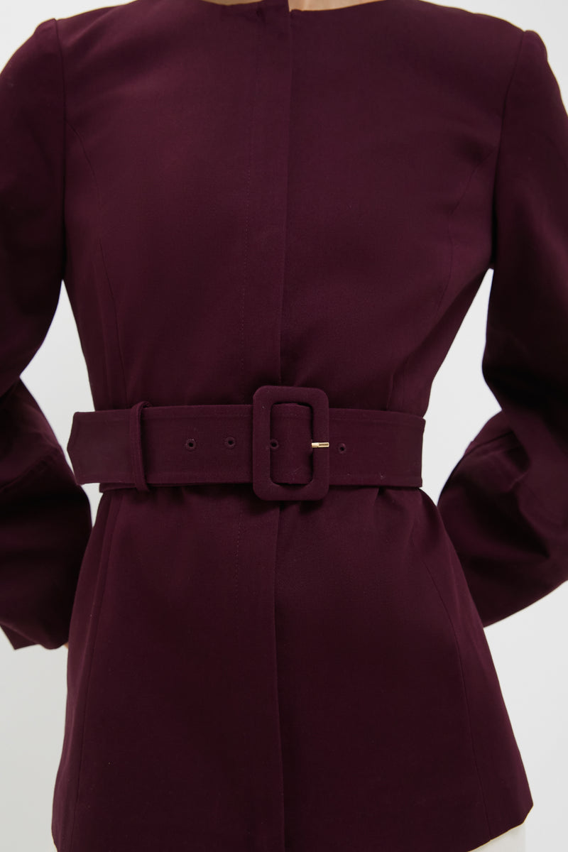 Oxblood Long Sleeve Structured Rhoda Tunic Top