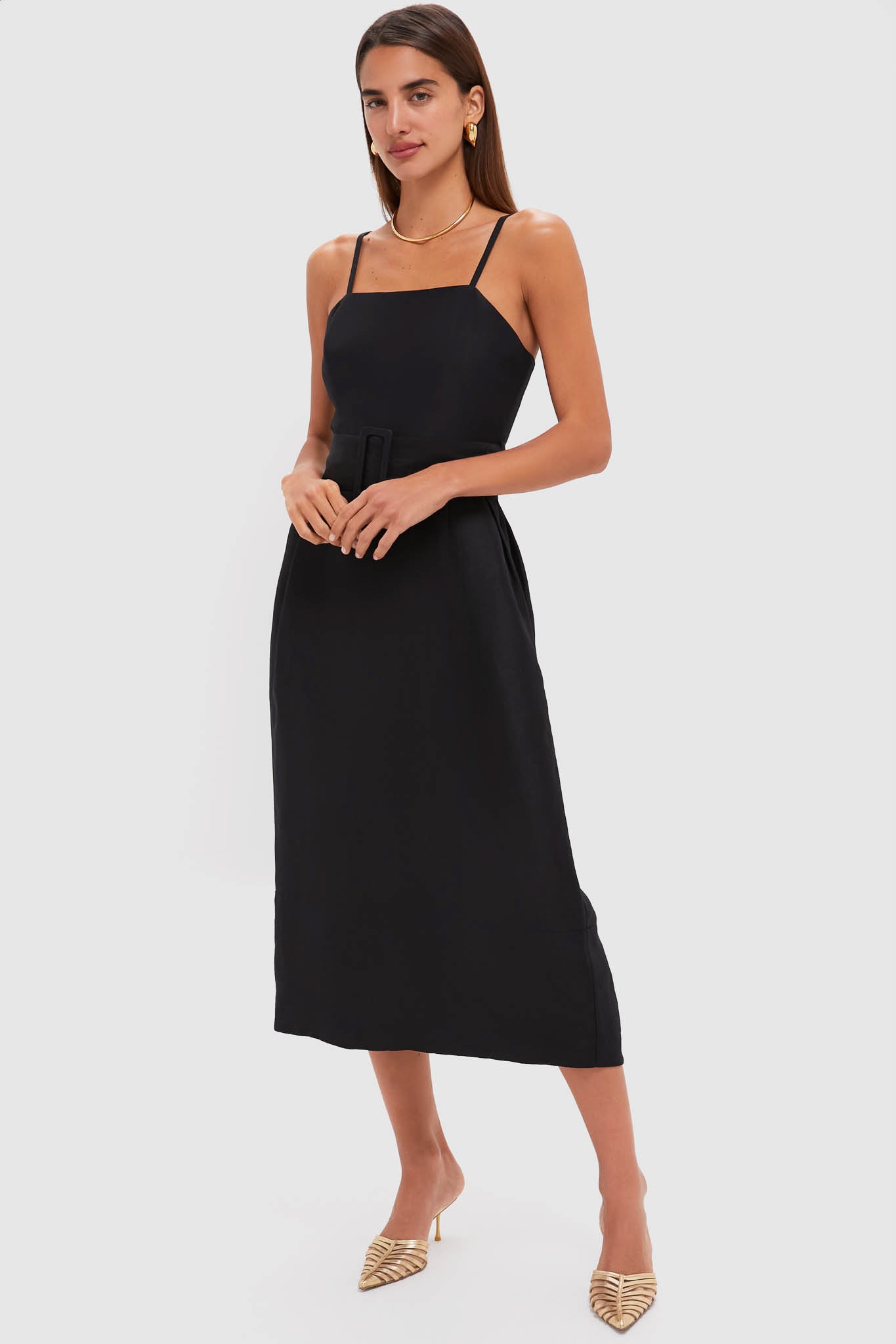 Black Artichoke Dress with Belt | Rosie Assoulin