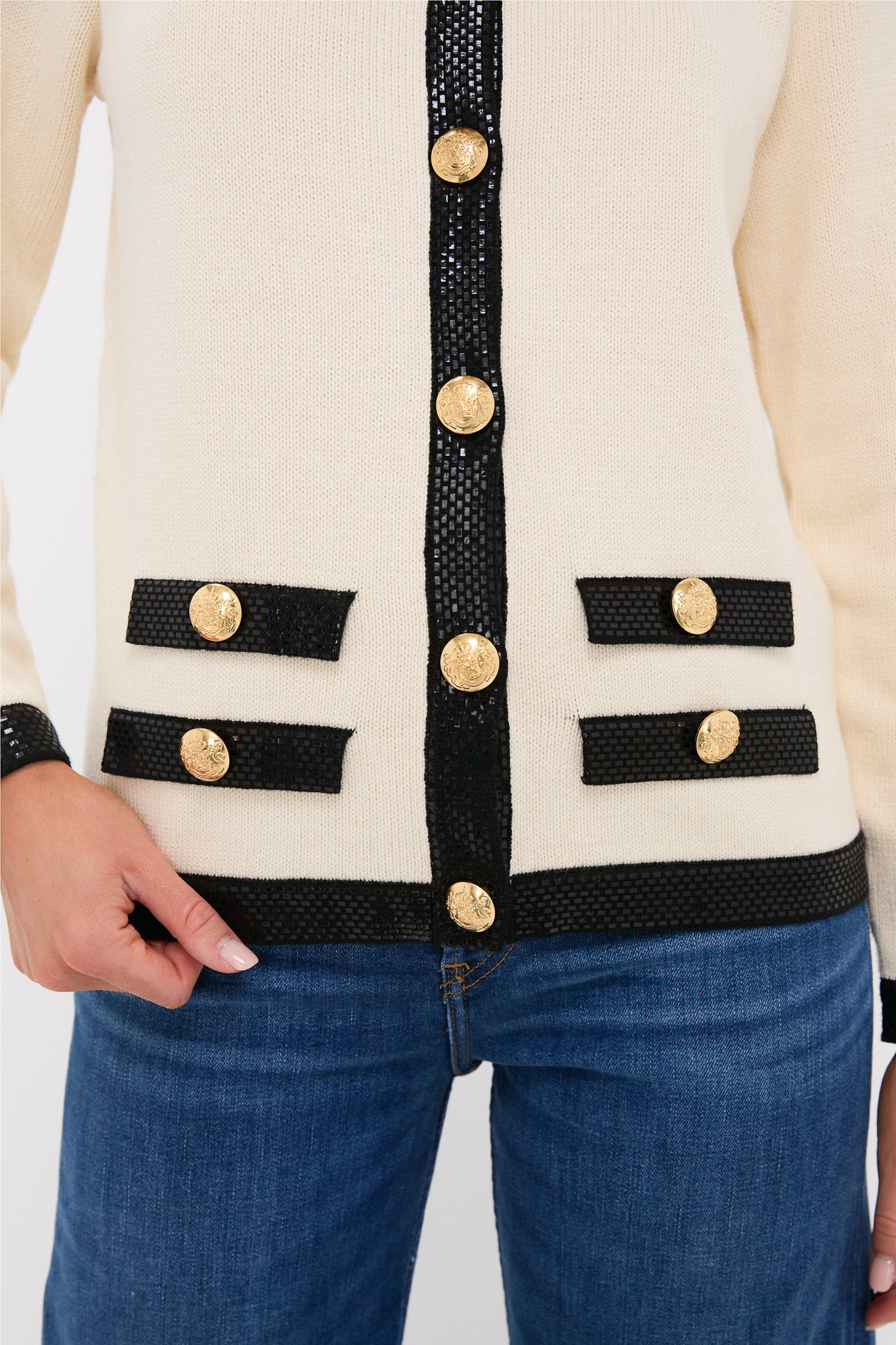Cream and Black Stefi Sweater