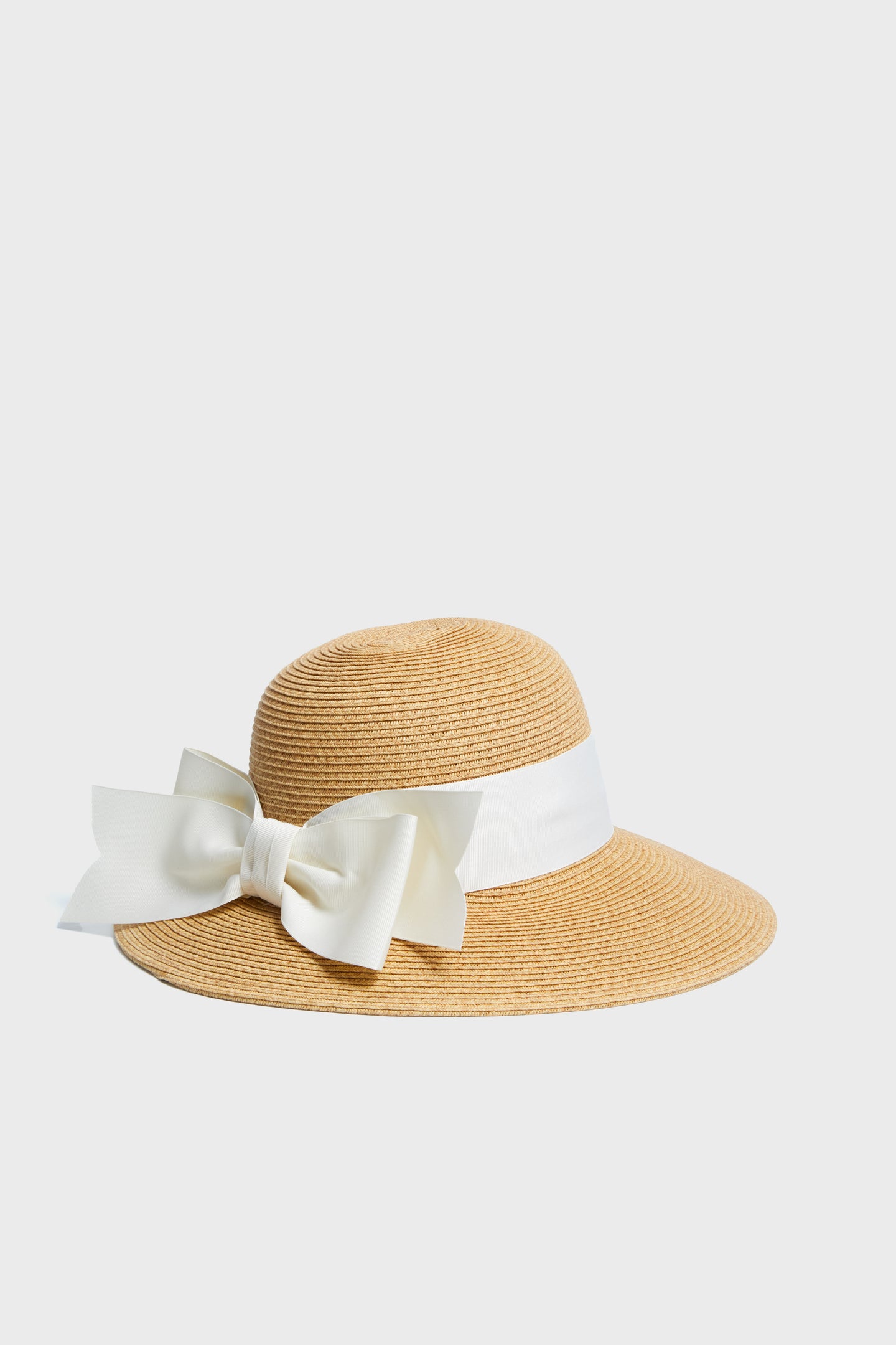 Exclusive Cream Packable Wide Bow Sunhat - Main Image