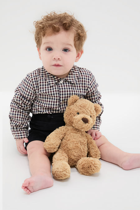 Burgundy Check Arlo Baby Boy Set