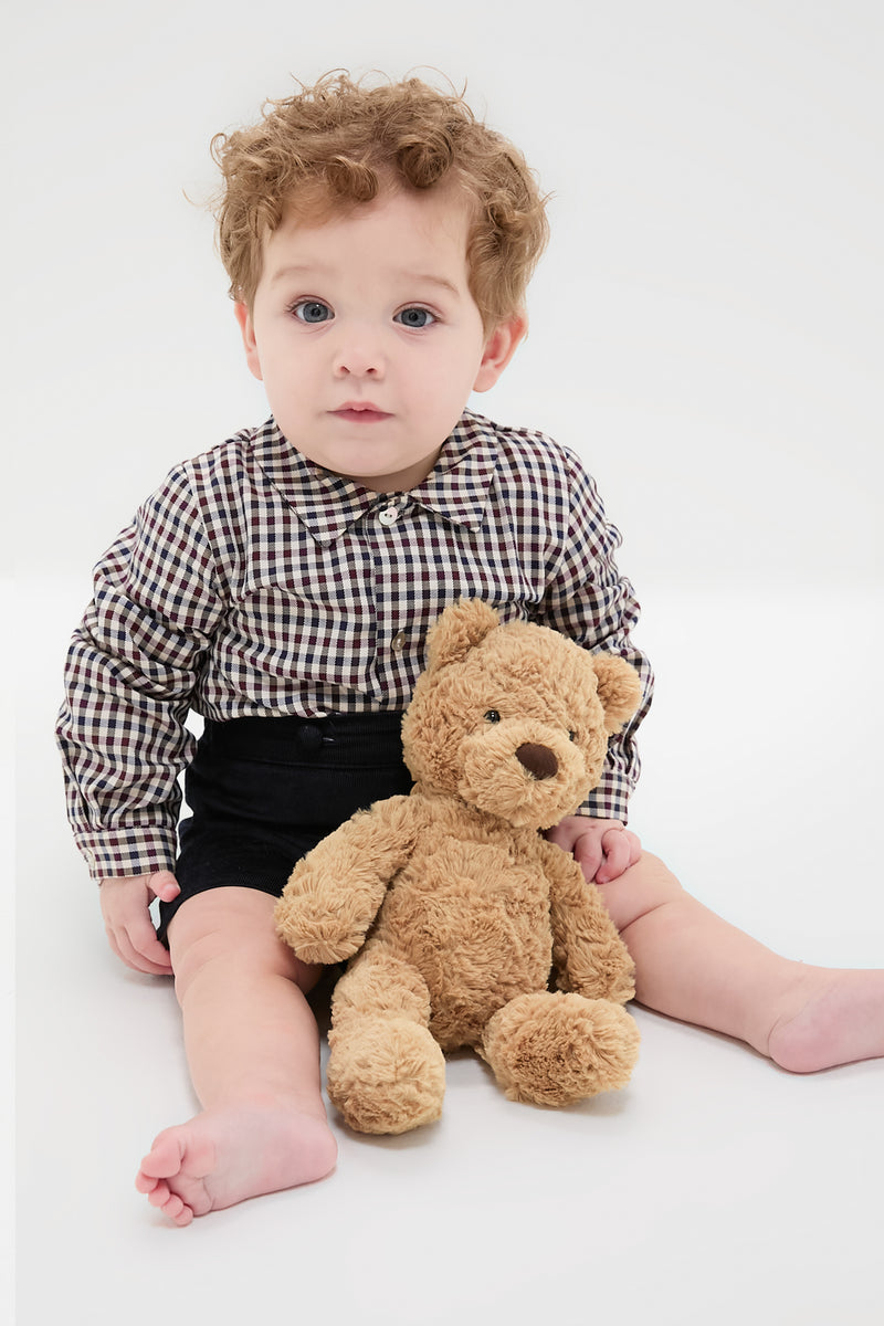 Burgundy Check Arlo Baby Boy Set