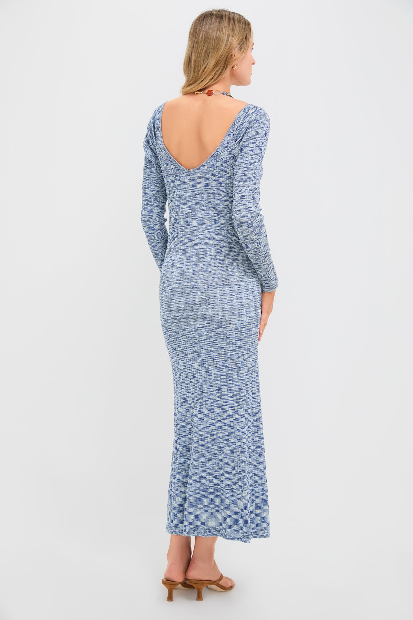 Navy Harper Off Shoulder Knit Sweater Midi Dress