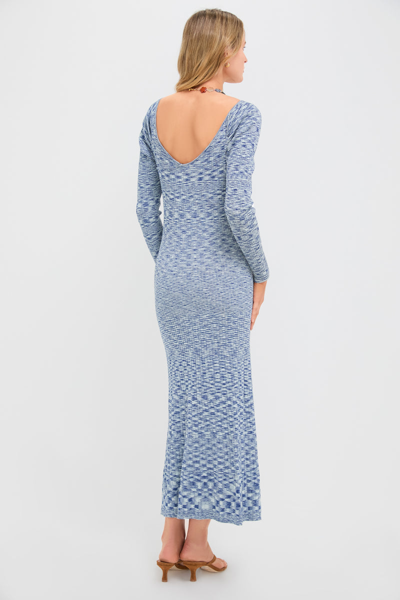 Navy Harper Off Shoulder Knit Sweater Midi Dress