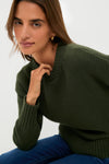 Hunter Green Cotton Cliff Crewneck Sweater