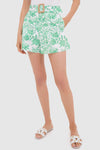 Mint Green Vine Floral Carolina Shorts