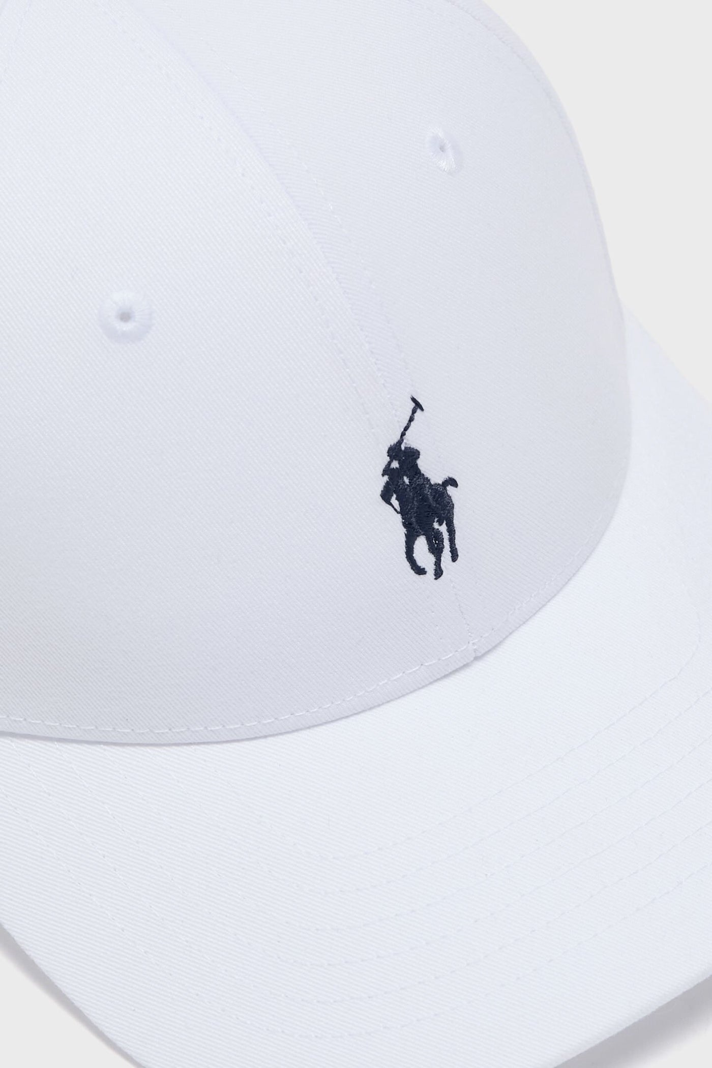 White Twill Polo Player Cap