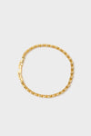 Classic Gold Bezel Tennis Bracelet with box-style links and a fold-over clasp, offering effortless elegance and fun glamour, perfect for high-end wristwear.