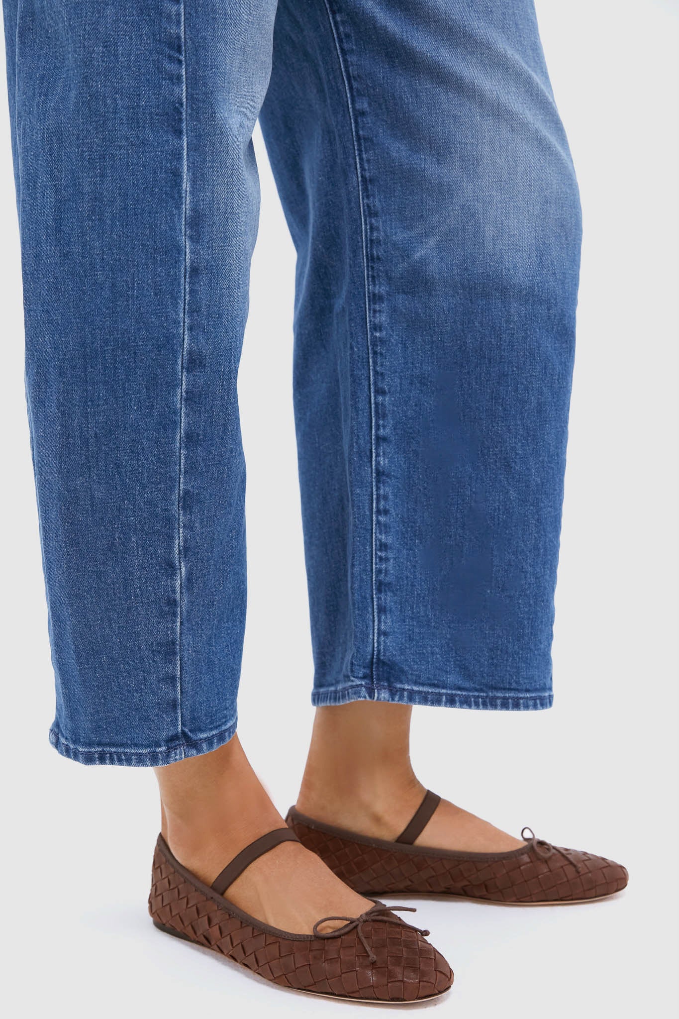 Espresso Woven Leather Leonie Flats