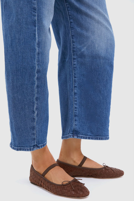 Espresso Woven Leather Leonie Flats