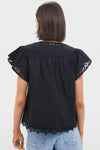 Noir Effie Flutter Sleeve Top