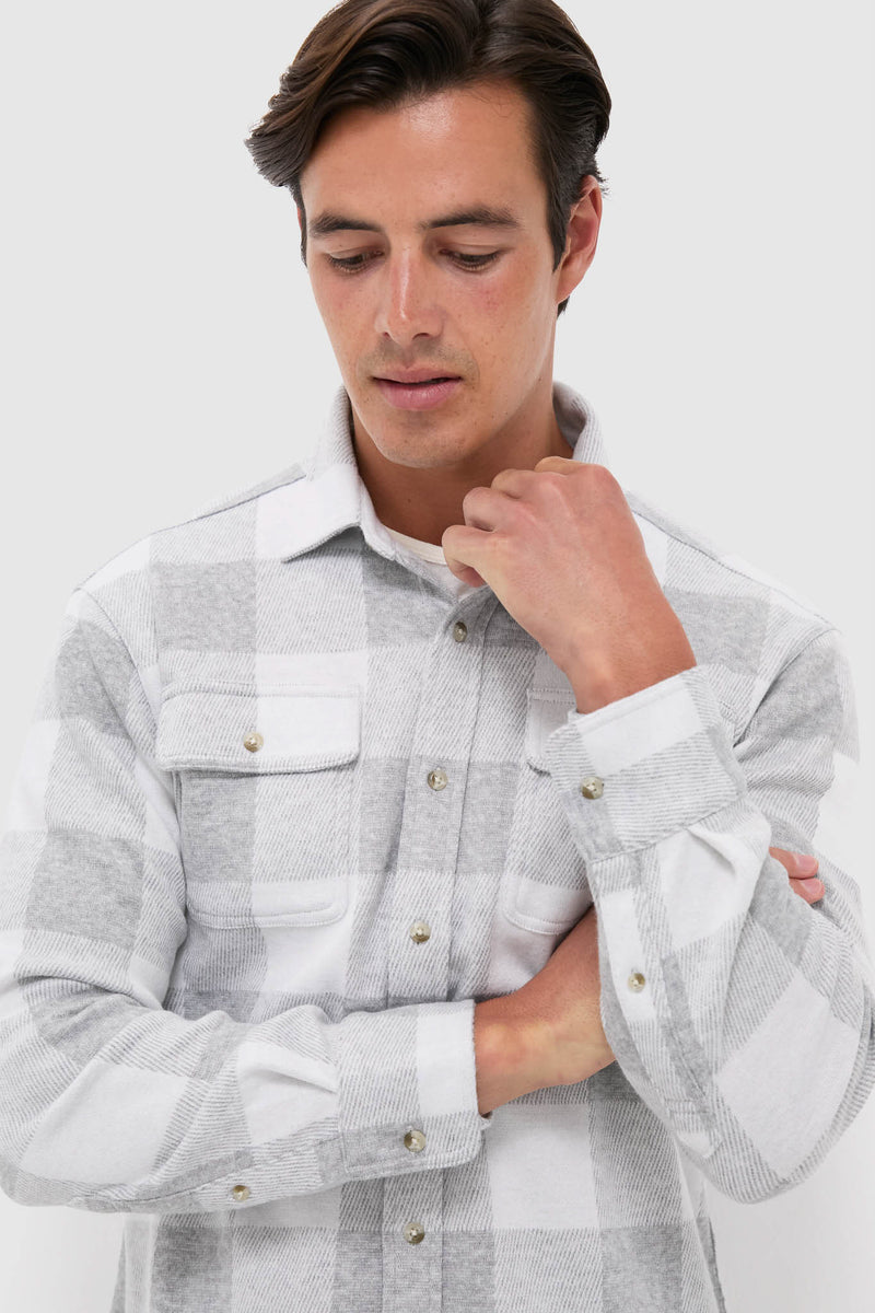 Heather Grey Plaid Dunewood Flannel