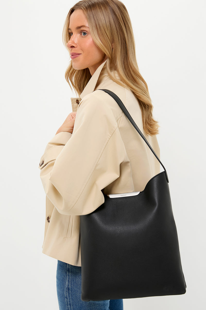 Black and Silver Suede Gemini Bag