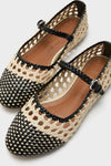 Cream and Black Mary Jane Nell Flat