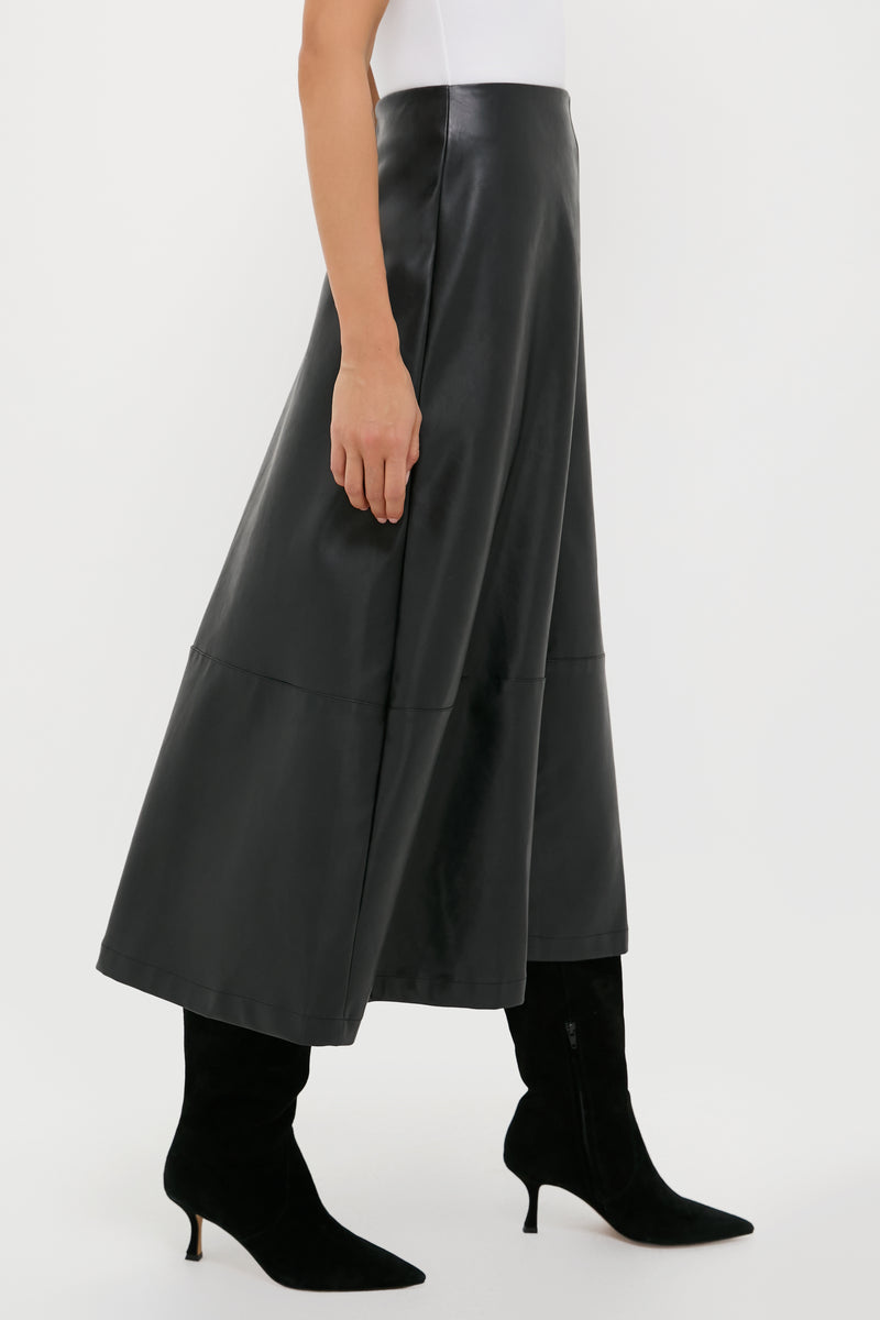 Black Leather Veronica Maxi Skirt