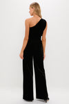 Black Velvet One Shoulder Araminta Jumpsuit