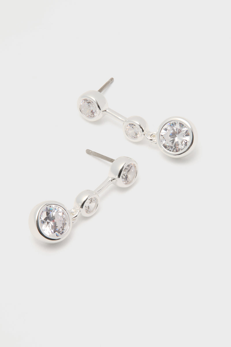 Silver Bezel Jolie Earrings
