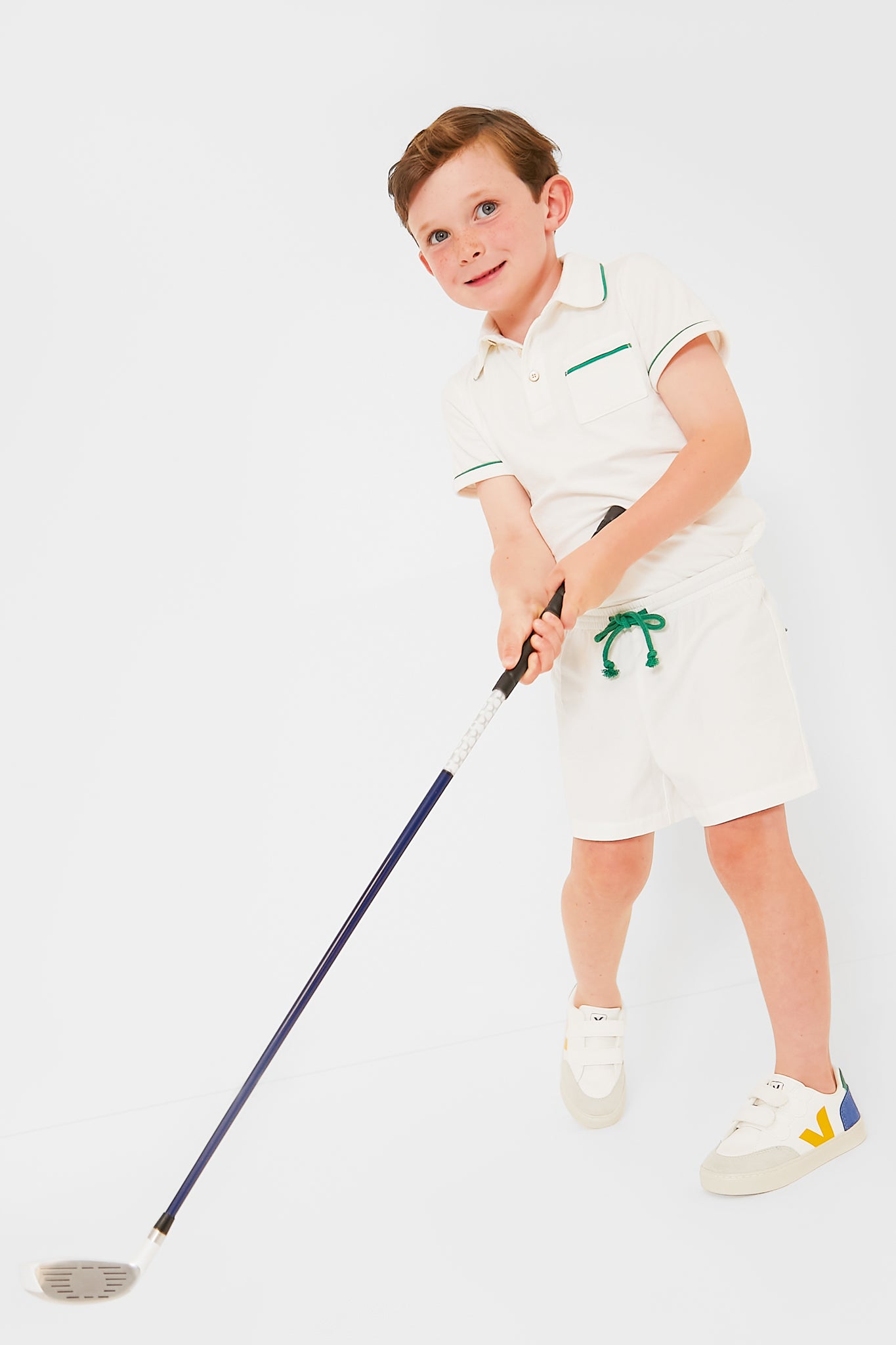 Exclusive Green Piping White Marco Polo