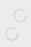 Large Pearl Hoop Earrings