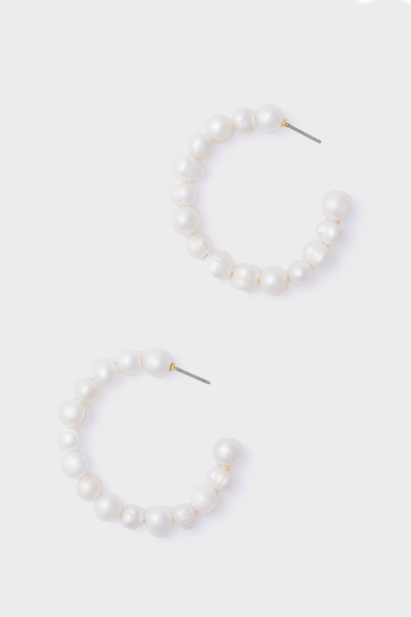 Large Pearl Hoop Earrings