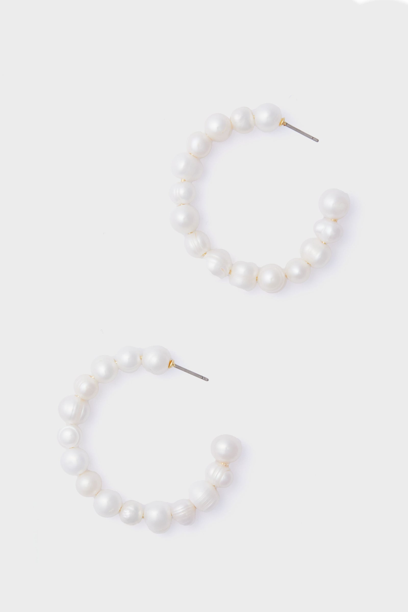 Large Pearl Hoop Earrings