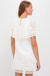 White Lula Embroidery Short Sleeve Mini Dress