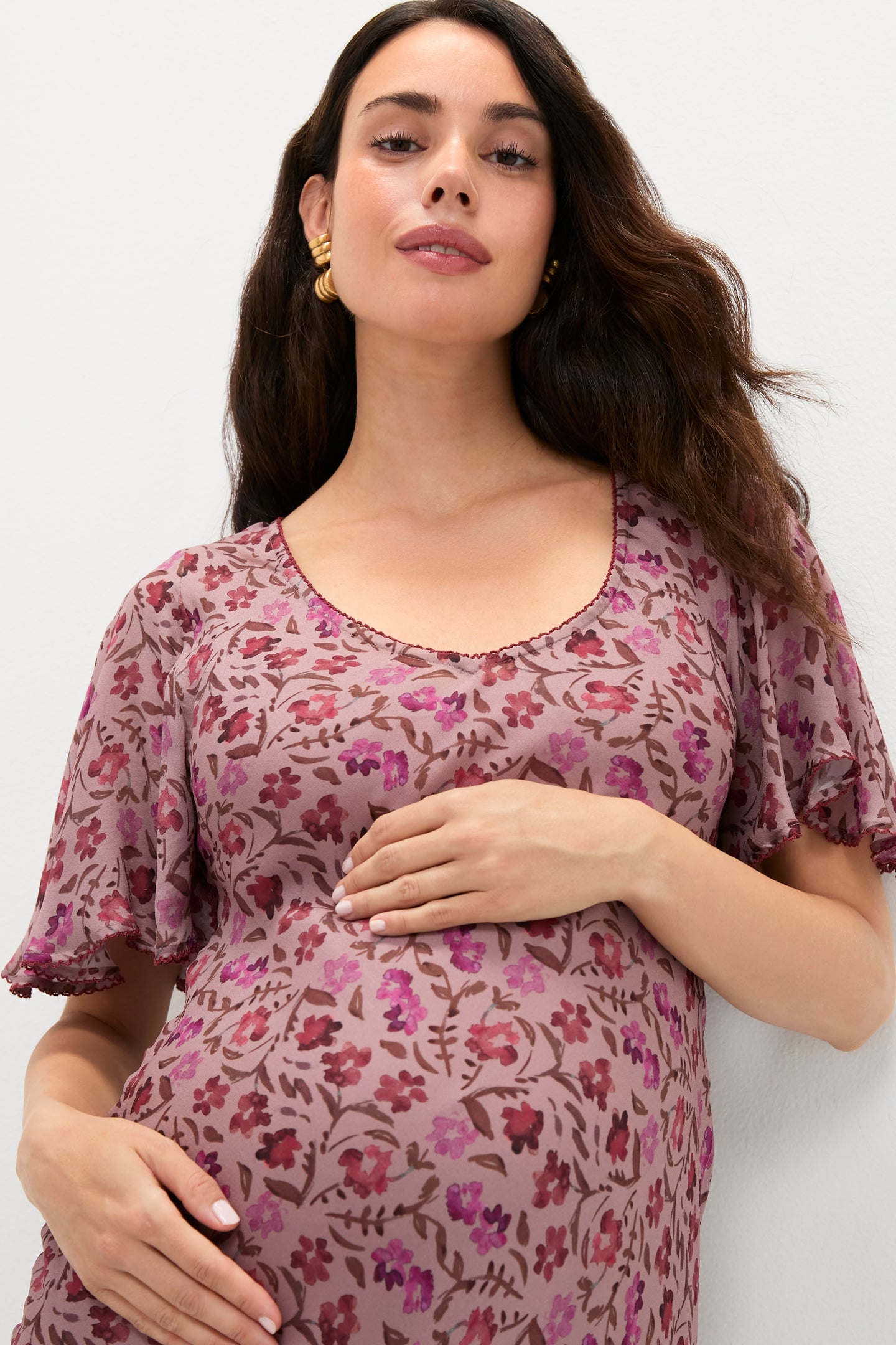 Twilight Mauve Floral Mirabelle Dress