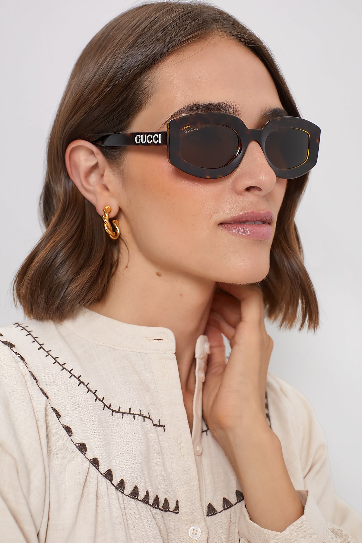 Tortoise Rectangle Sunglasses