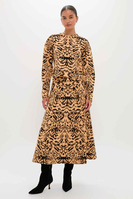 Bengal Cade Jacquard Knit Long Sleeve Pullover