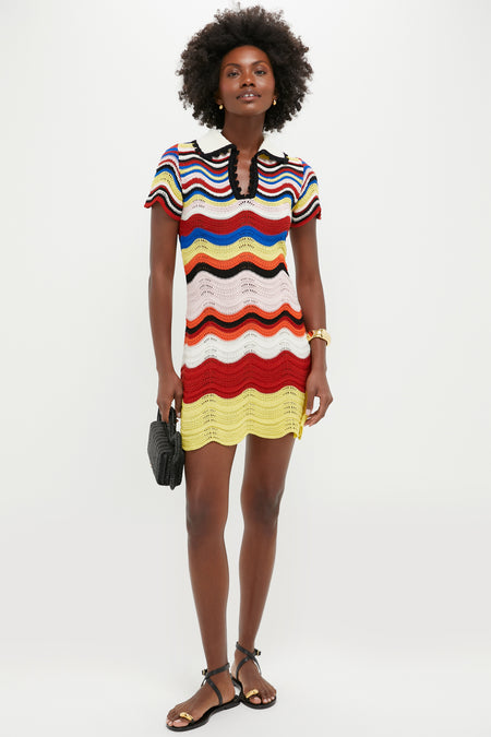 Multicolor Chevron Mini Dress