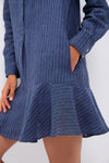 Dark Navy Stripe Linen Callahan Shirt Dress