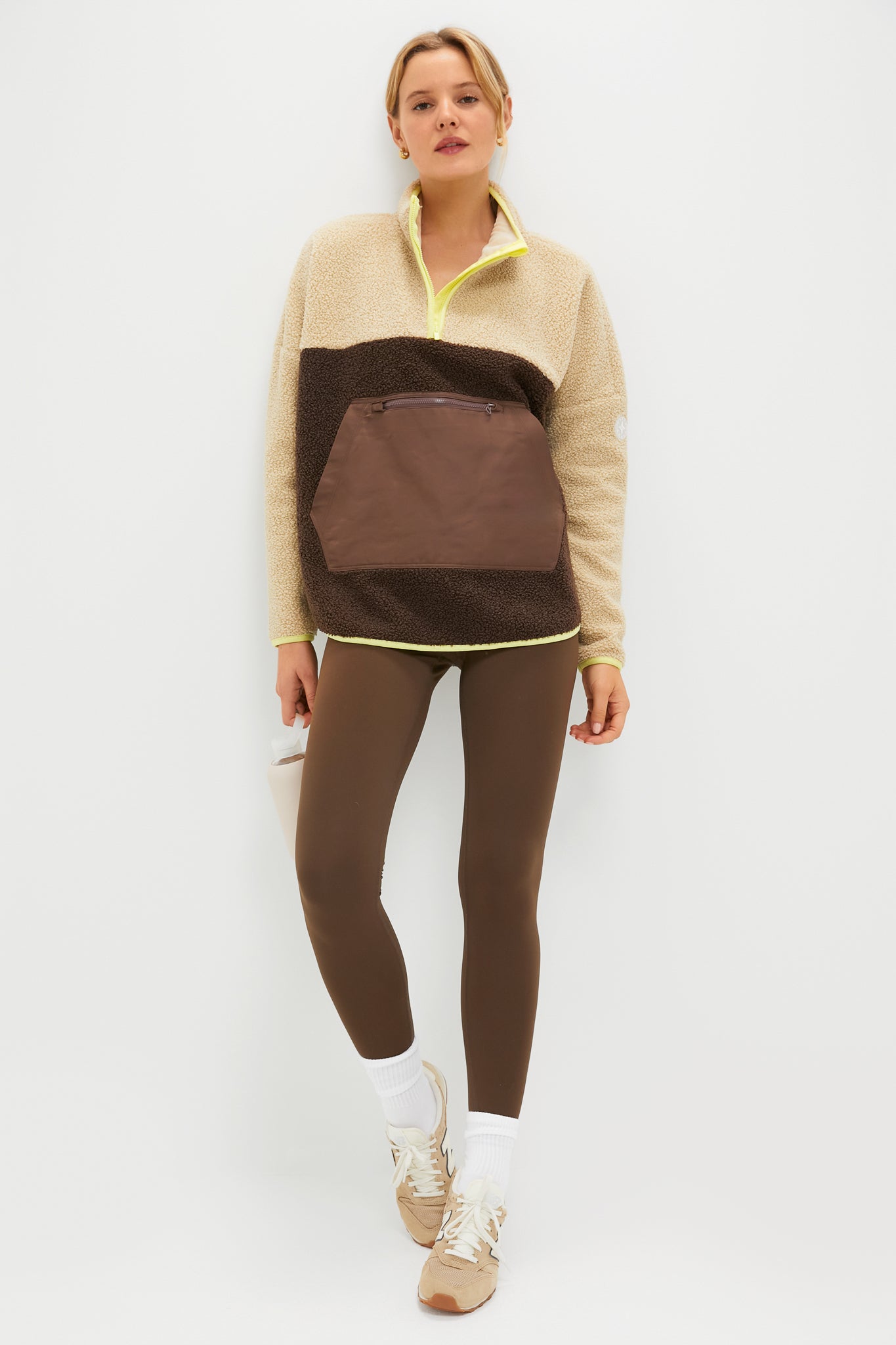 Brown Fleece Cady Quarter Zip | Tnuck Sport