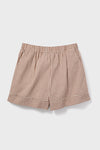 Mocha Cotton Gingham Augusta Shorts
