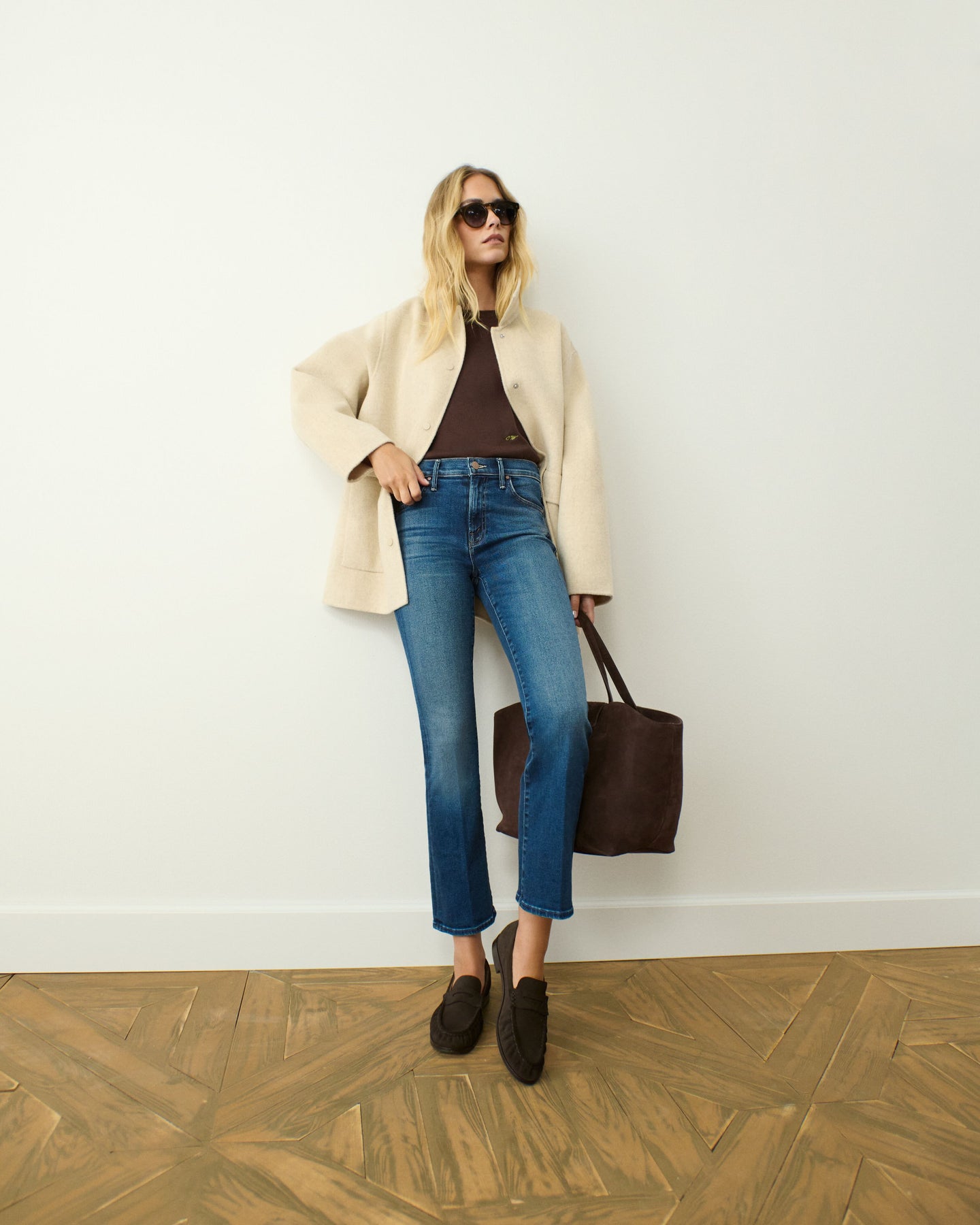 Chocolate Cashmere Short Sleeve Crewneck