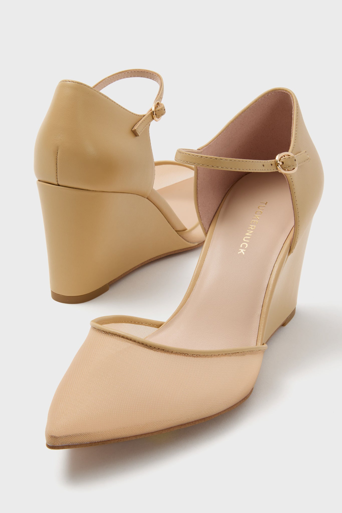 Blush Mesh Darcy Wedges