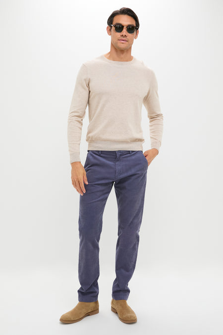 Blue Haze Superior Soft Corduroy Flat Front Trouser
