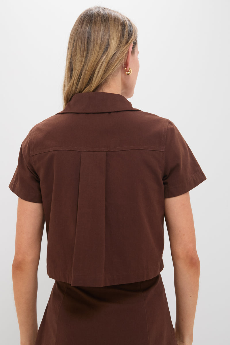 Chocolate Brown Cropped Glenn Top
