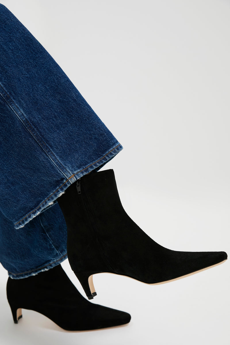 Black Suede Wally Ankle Boot