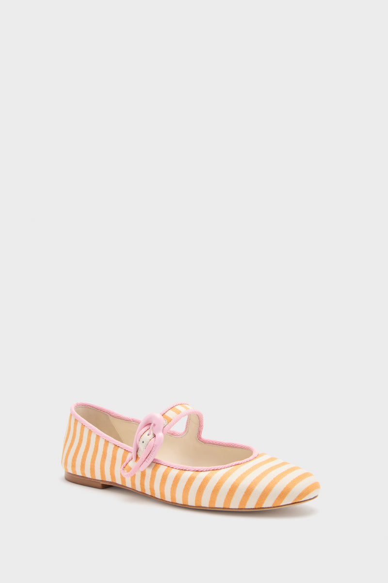 Marigold and Natural Striped Verona Ballet Flats