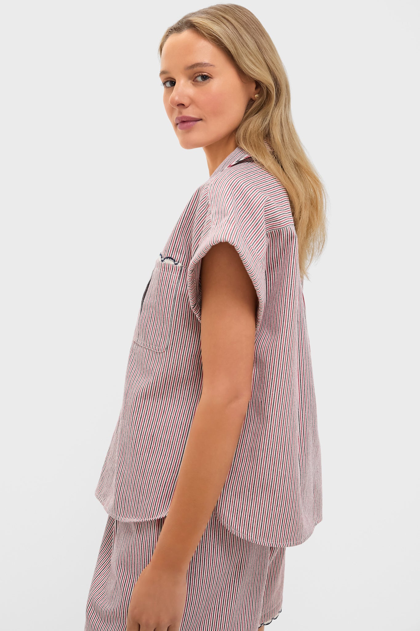 Red and Blue Stripe Scottie Shirt