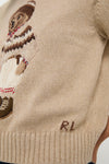 Dark Almond Marl Polo Bear Crewneck Sweater