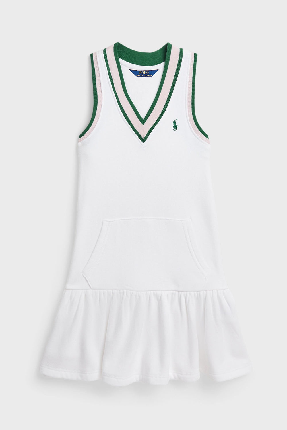 Girls Cricket-Stripe Cotton Terry Dress
