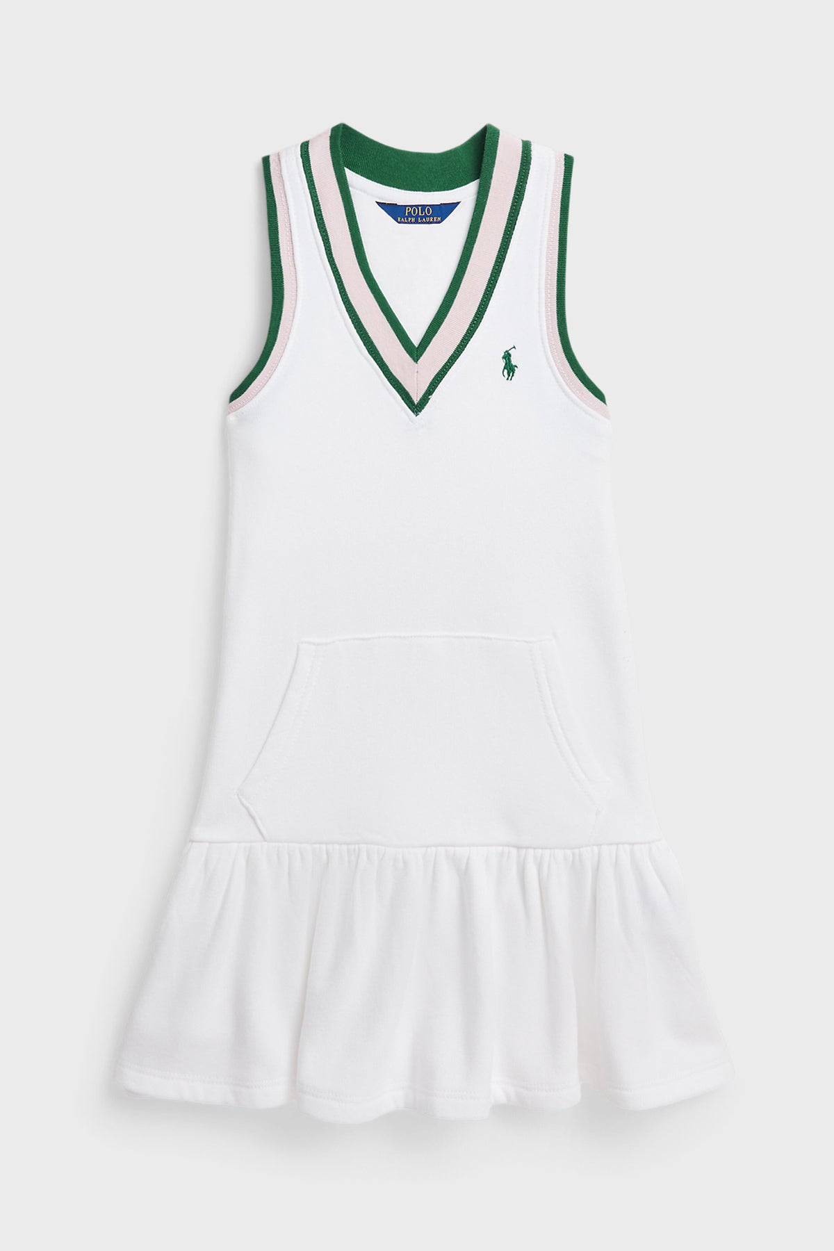Girls Cricket-Stripe Cotton Terry Dress
