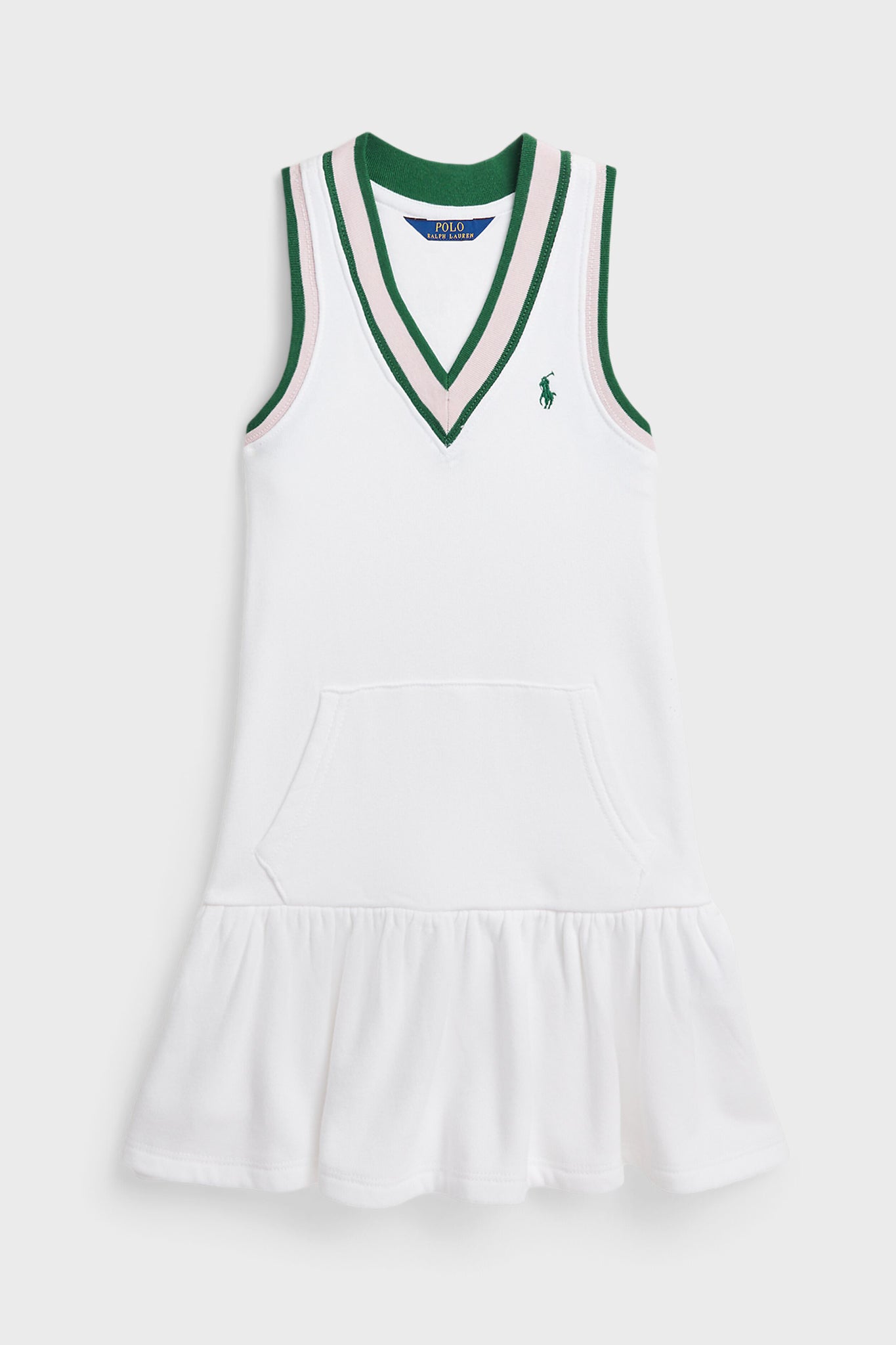 Girls Cricket-Stripe Cotton Terry Dress