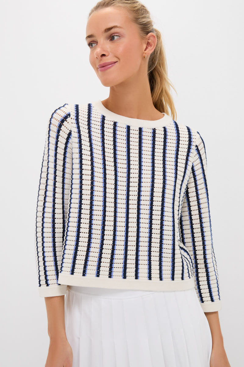 Blue and White Stripe Madeline Sweater