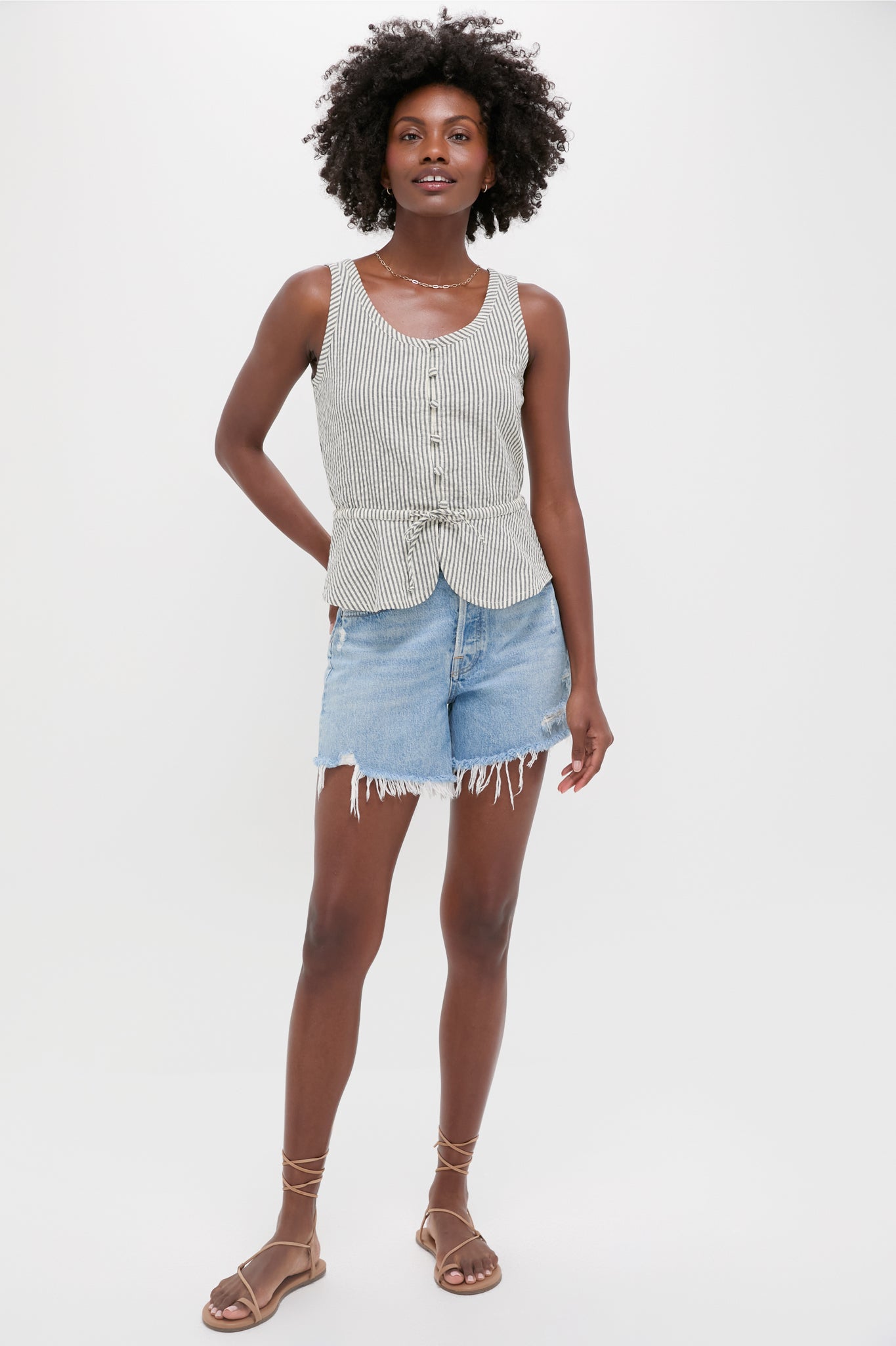 Newburyport Stripe Studio Peplum Top