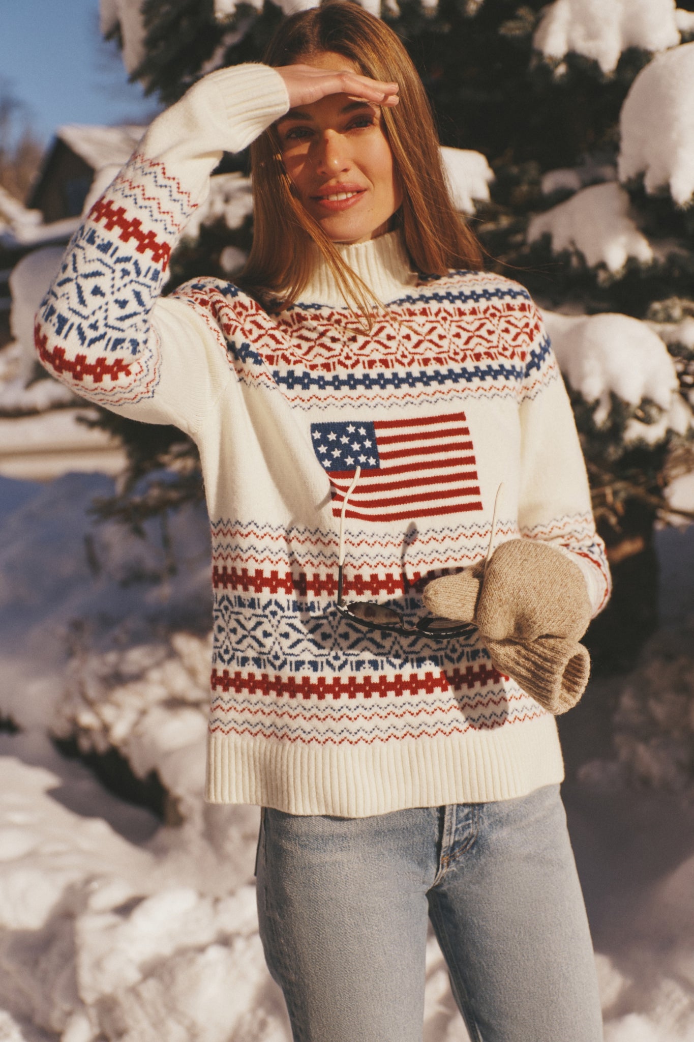 American Flag Christie Turtleneck Sweater | Tuckernuck
